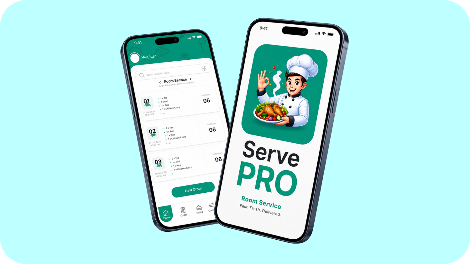 ServePro restaurant ordering and operations screens.